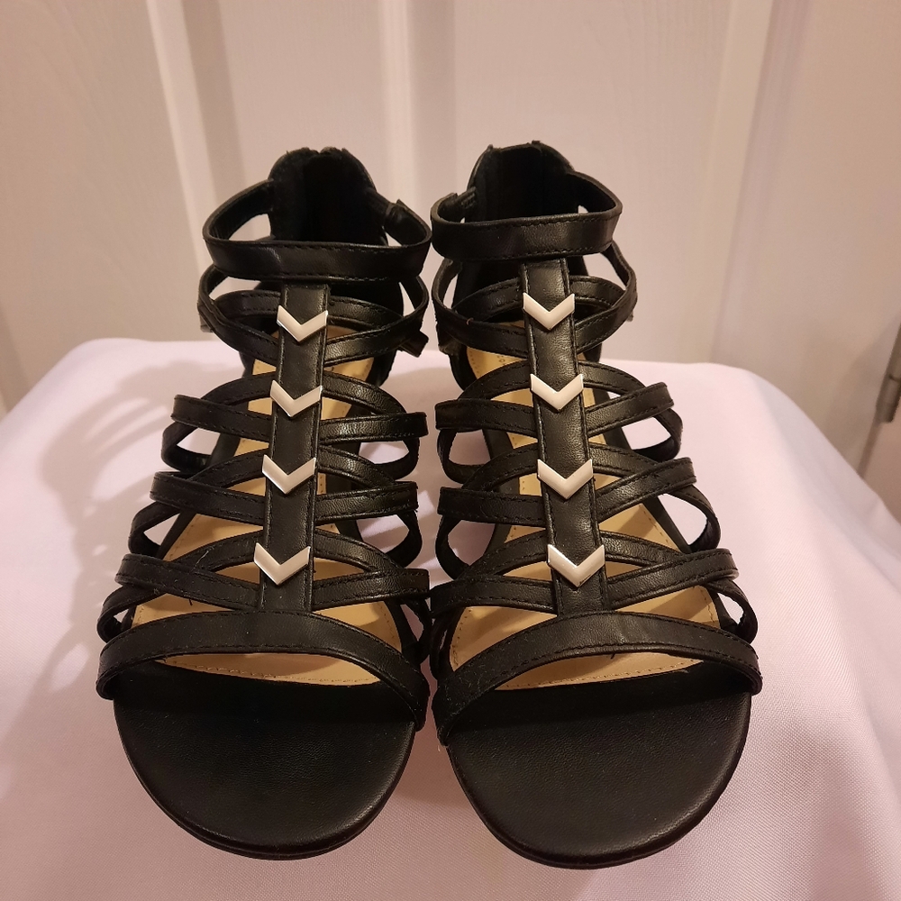 Apt 9 new Black Gladiator Sandals with Silver Details